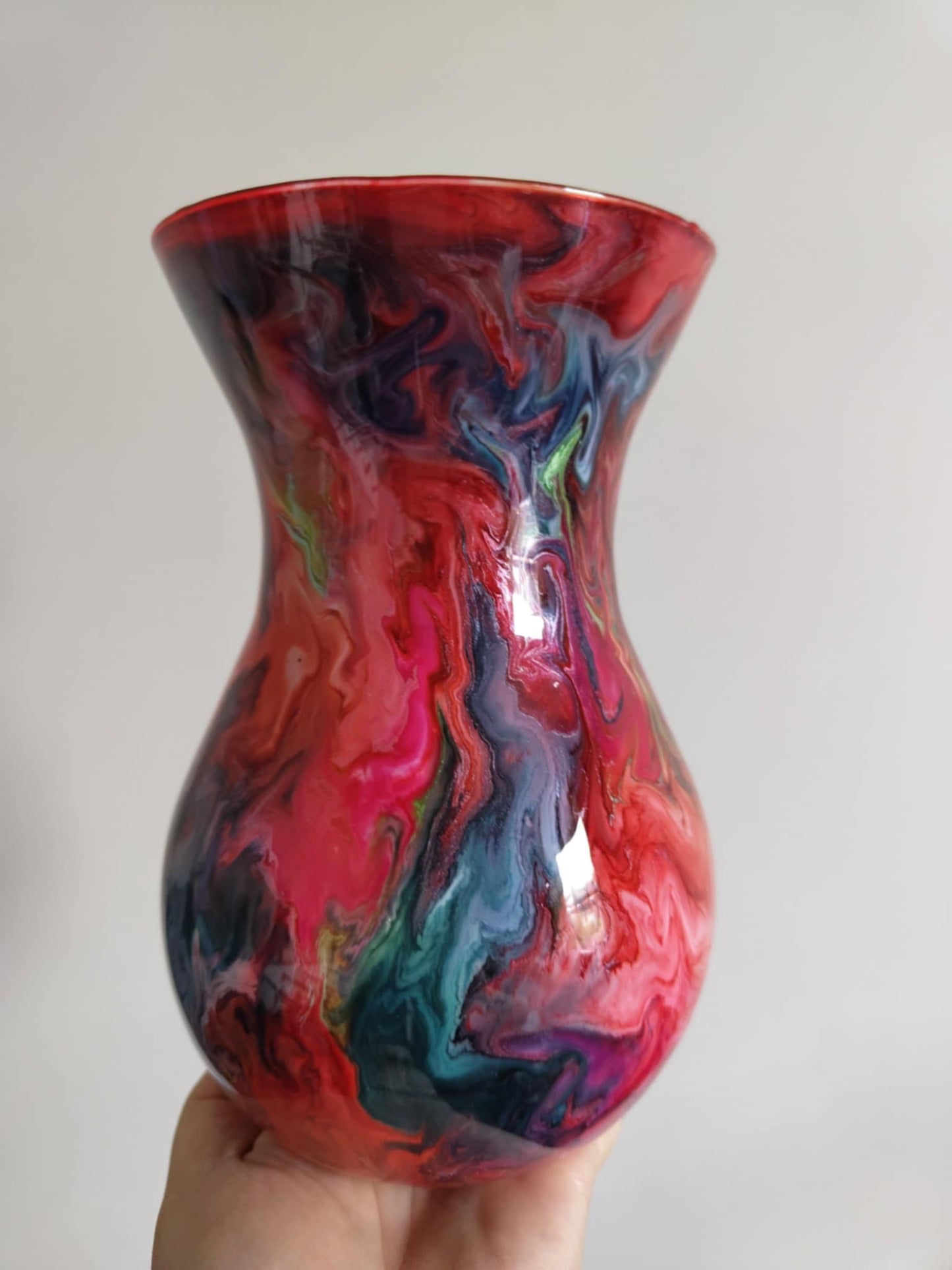 Resin coated vase