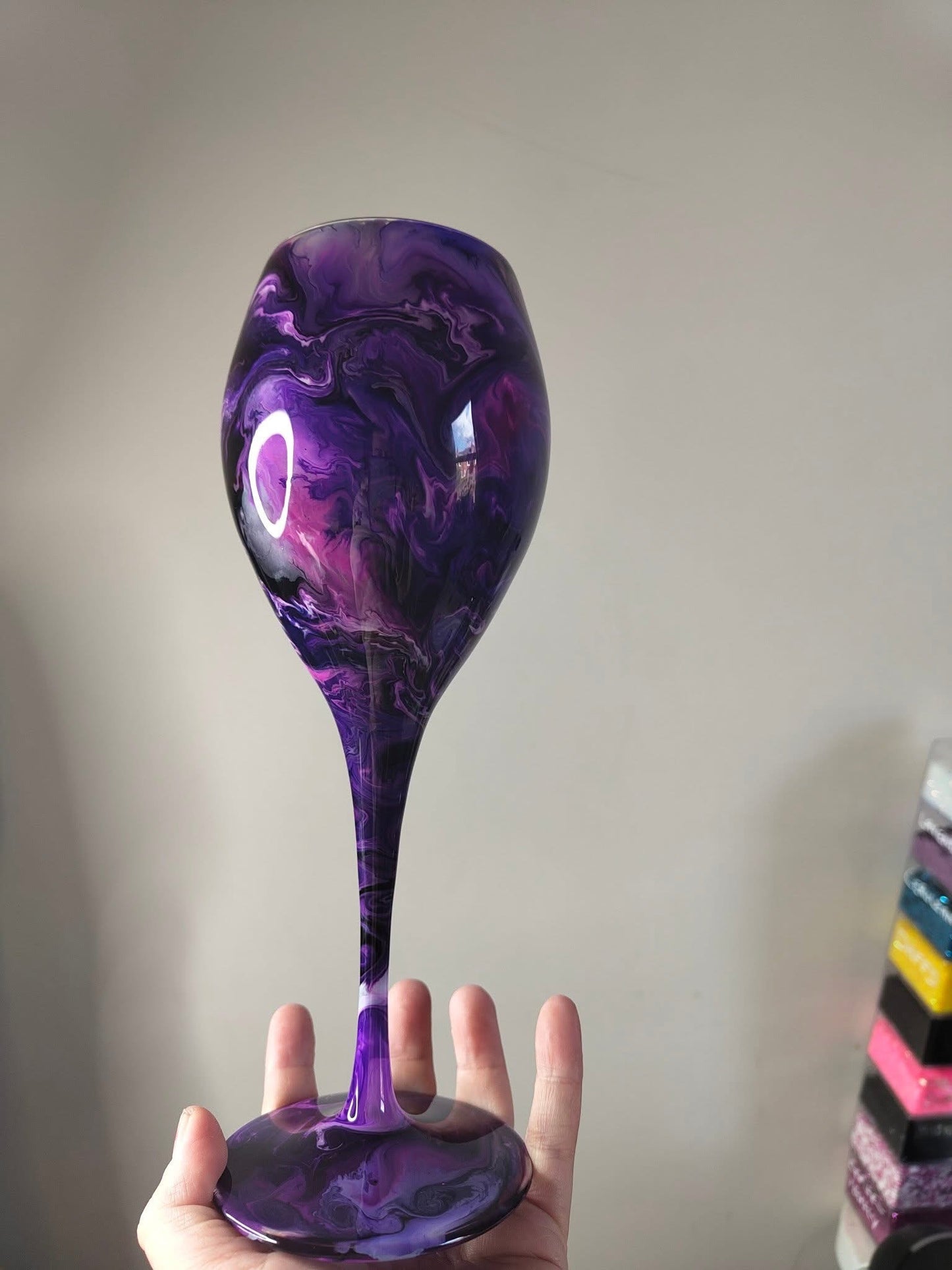 Tall wine glass - purple