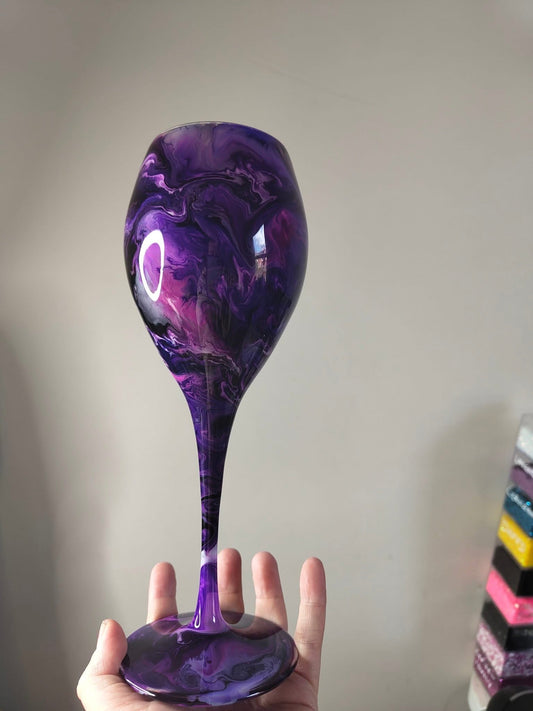 Tall wine glass - purple
