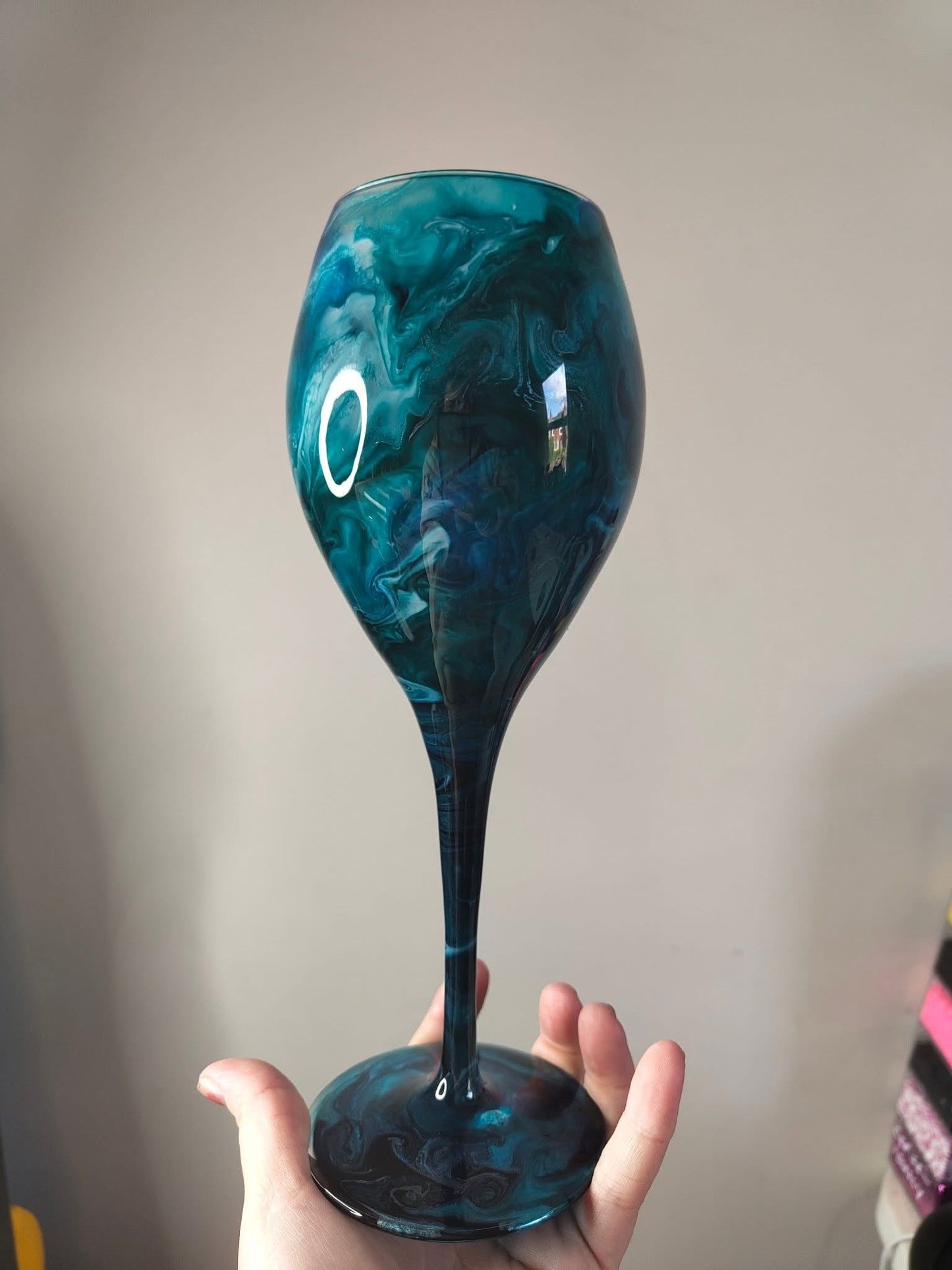 Tall wine glass - Teal