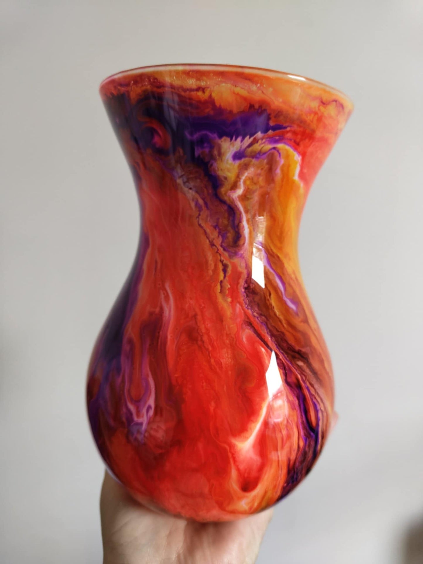 Resin coated vase