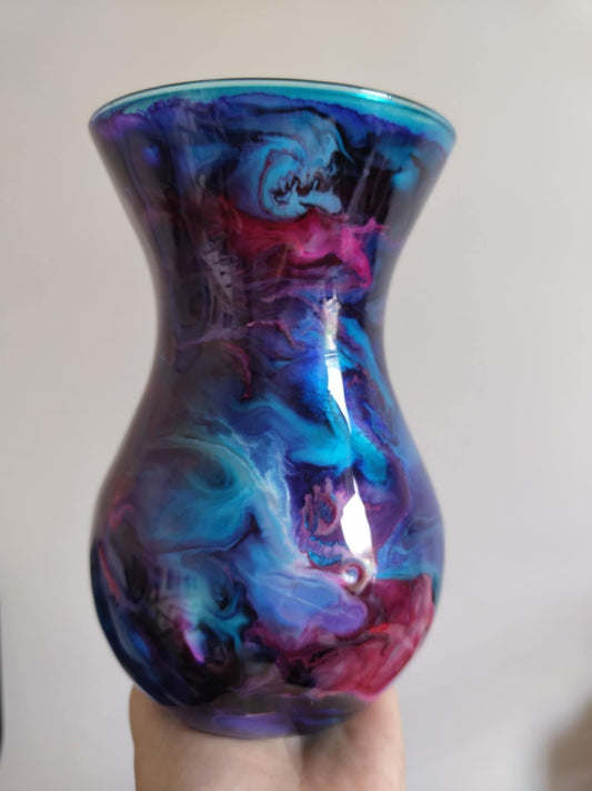 Resin coated vase