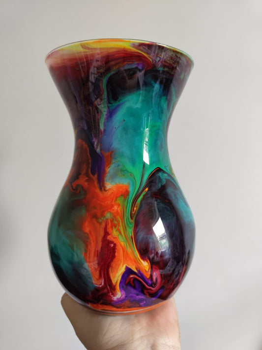 Resin coated vase