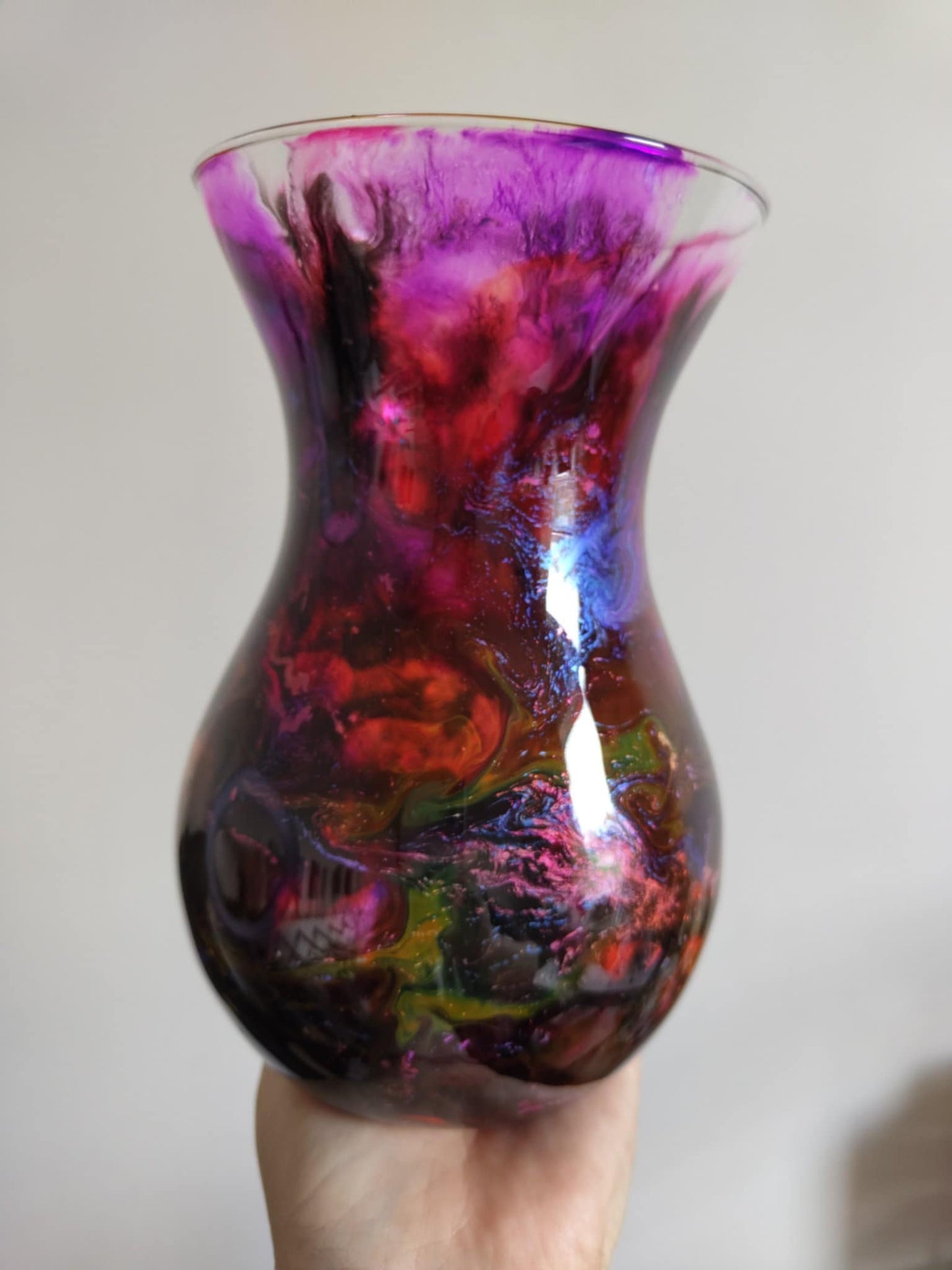 Resin coated vase